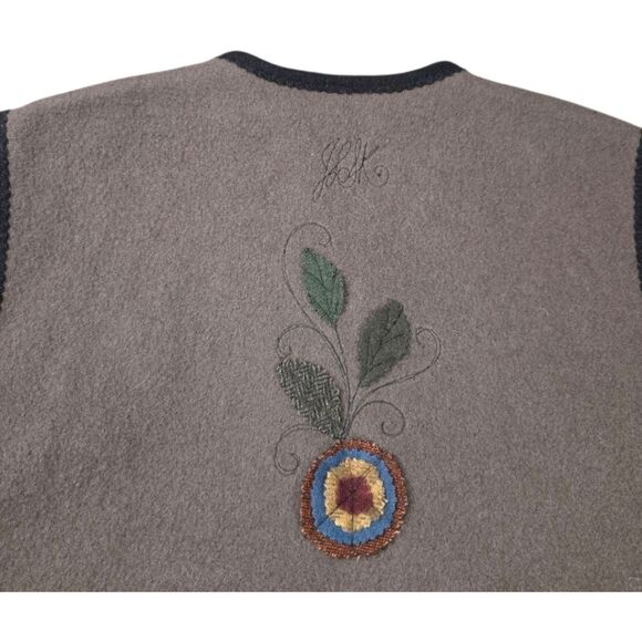 VINTAGE JENNIFER ARTCLOTHS WOOL VEST - Picture 6 of 7